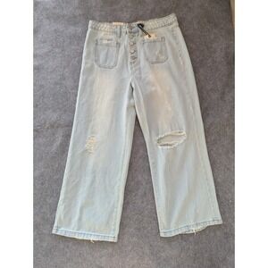 Ban Jara Denim Jeans Womens Size 11/29 Super High Rise Wide Leg Crop Holy